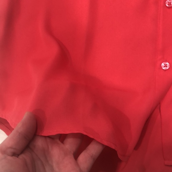 NWT Joe Fresh Cap Sleeve Button front Blouse Size Large—Hot pink - Picture 4 of 9